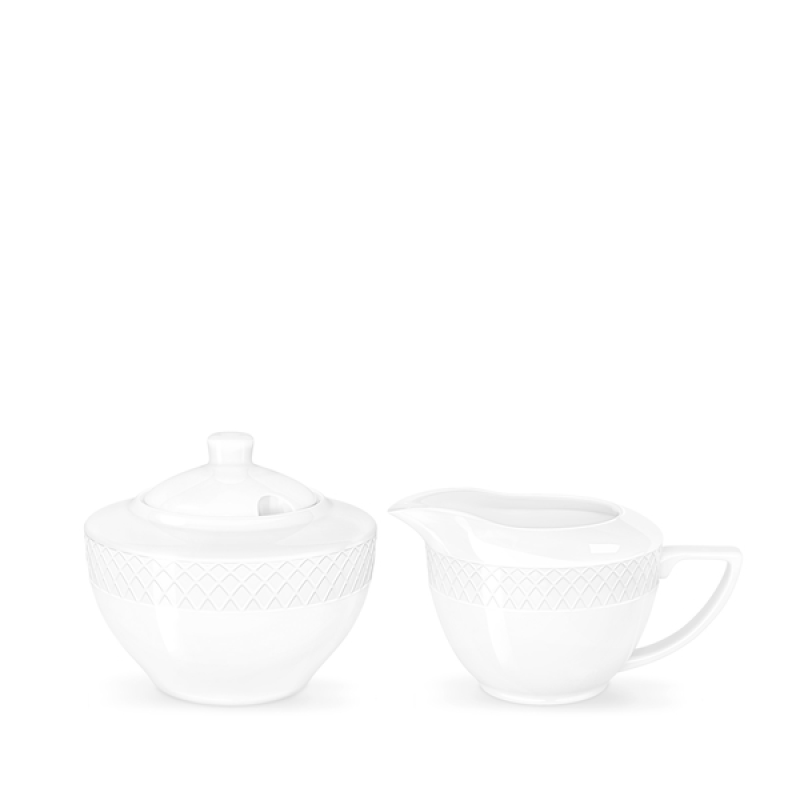 Wilmax England JULIA Porcelain Sugar Bowl & Creamer Set – White