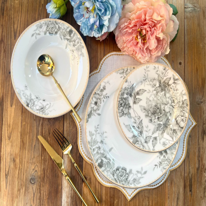 Johnson Brothers 18 Pcs Plate Set – Elegant Dinnerware with Rice, Deep & Quarter Plates