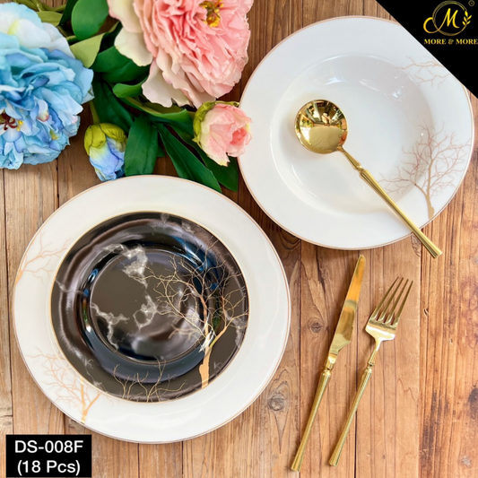 Johnson Brothers 18 Pcs Plate Set – Elegant Dinnerware with Rice, Deep & Quarter Plates