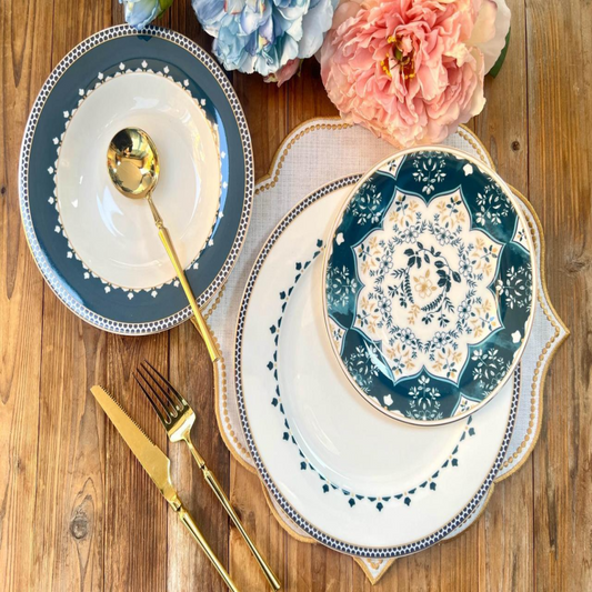 Johnson Brothers 18 Pcs Plate Set – Elegant Dinnerware with Rice, Deep & Quarter Plates