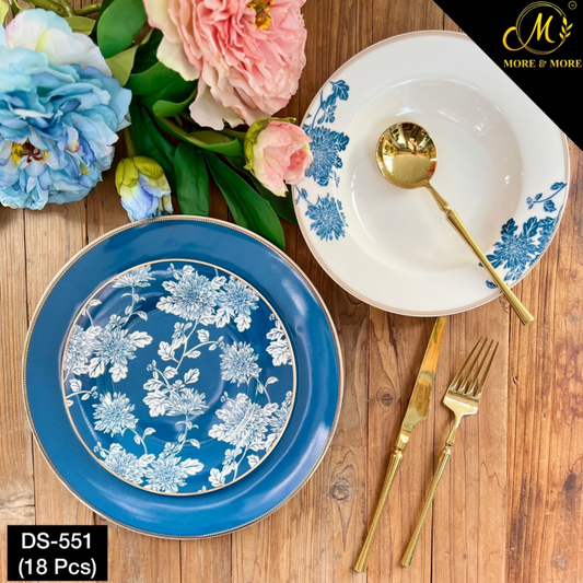 Johnson Brothers 18 Pcs Plate Set – Elegant Dinnerware with Rice, Deep & Quarter Plates