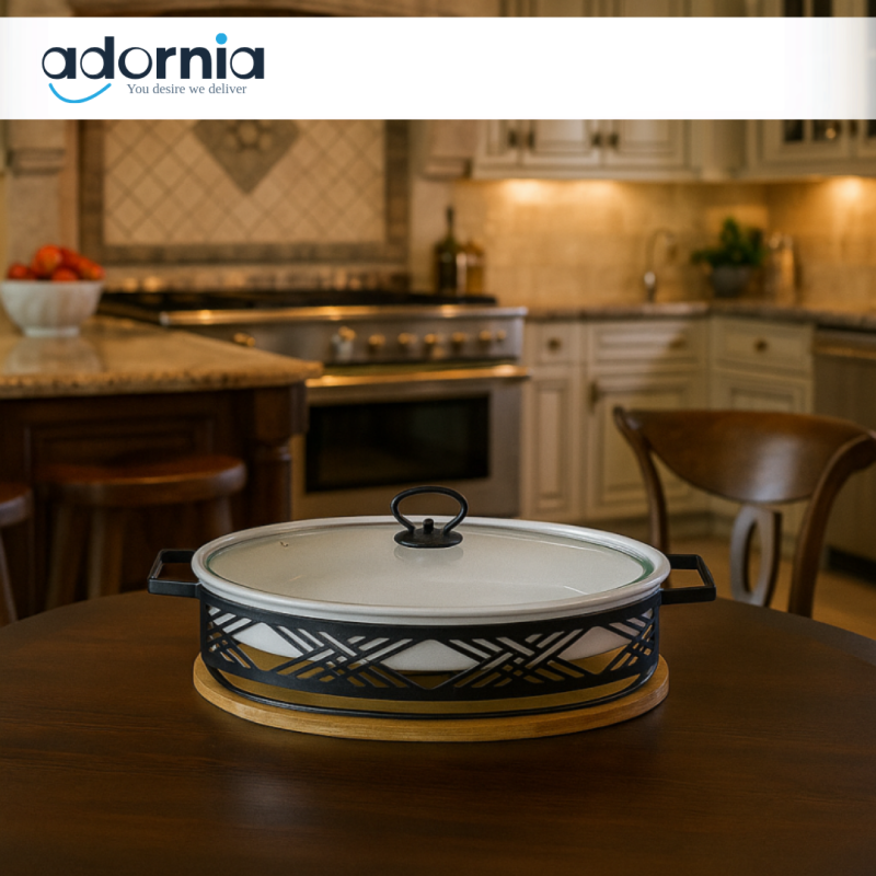 16-oval-serving-dish-with-candle-warmer-stand-luxury-decorative-server-for-dining-buffet