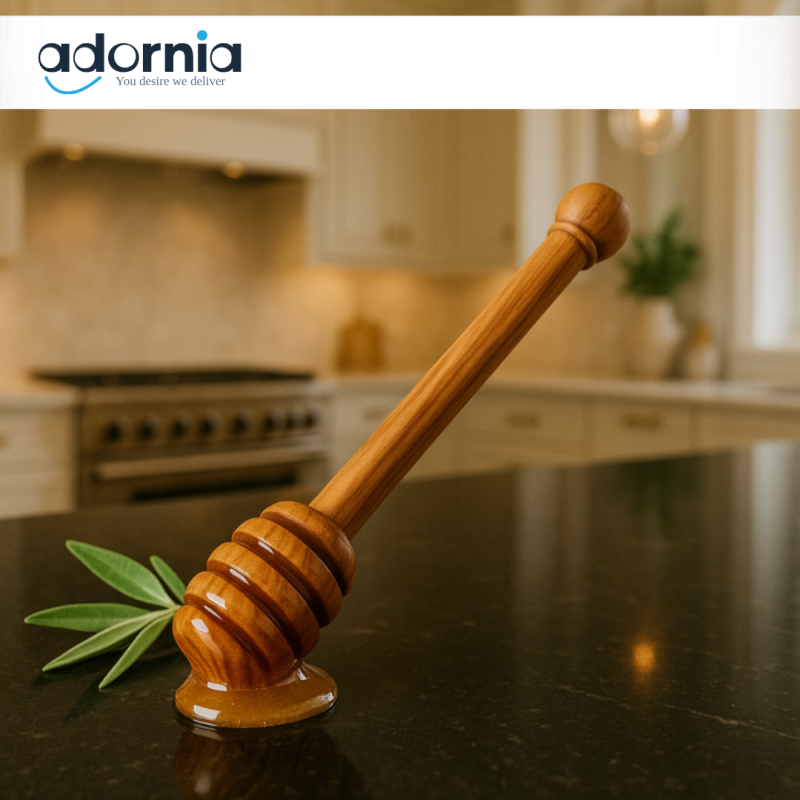 PREMIUM WOODEN HONEY DIPPER WITH HONEY DRIZZLE – LUXURY KITCHEN TOOL FOR SERVING & DECOR