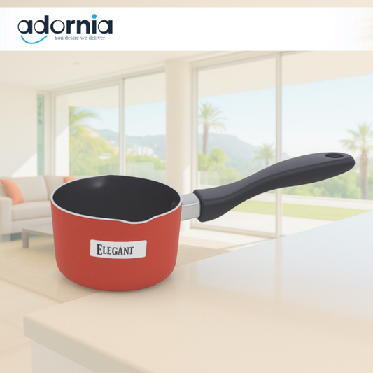 NON-STICK MILKPAN WITH POURING SPOUT – HEAT-RESISTANT HANDLE – EASY CLEAN – ELEGANT COOKWARE - 16CM