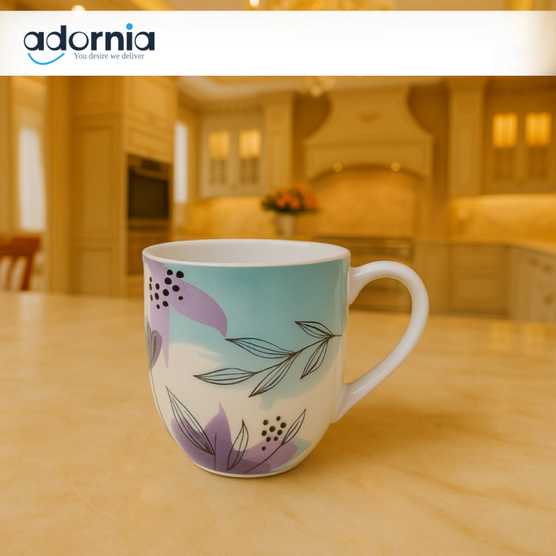 400ML Printed Ceramic Mug – Trendy Tea & Coffee Cup for Daily Use & Office Gifting