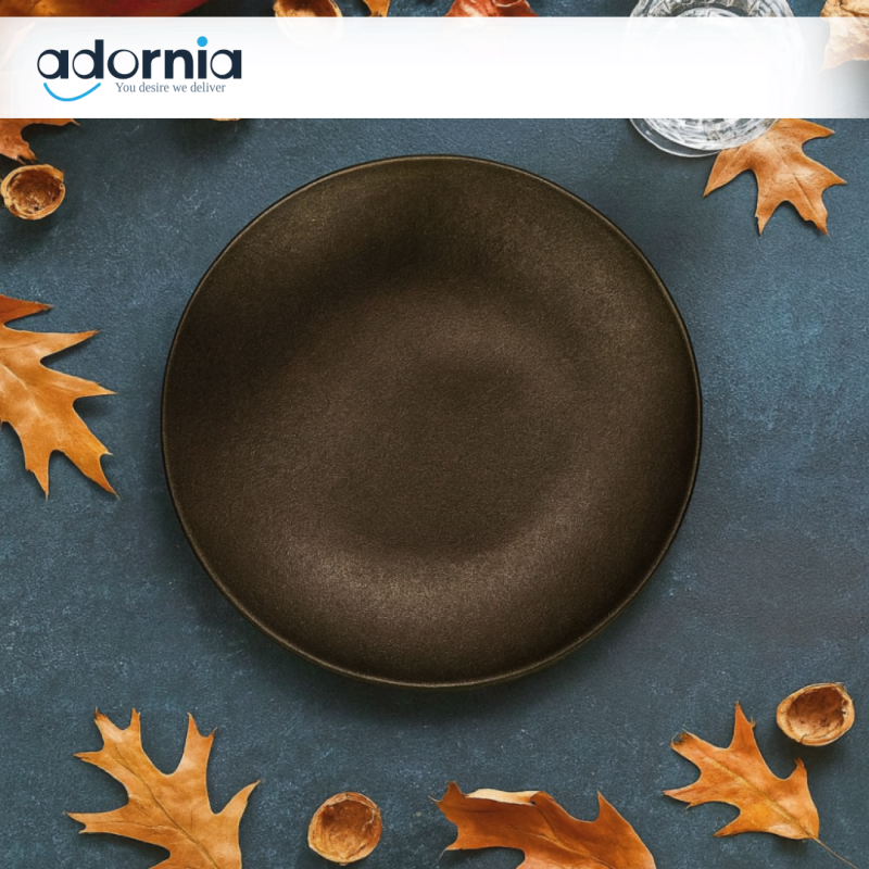 Matte Dark Brown Ceramic Dinner Plate – Elegant Earth-Tone Tableware