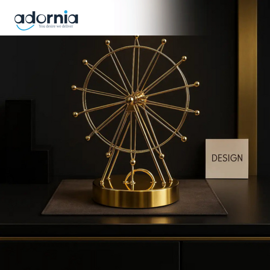 Golden Ferris Wheel Decor – Luxury Modern Table Sculpture
