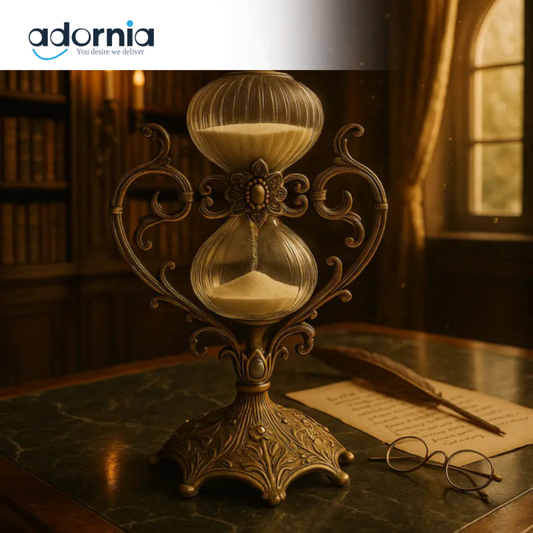 Baroque Heritage Brass Hourglass – Elegant Antique Timepiece for Home & Office