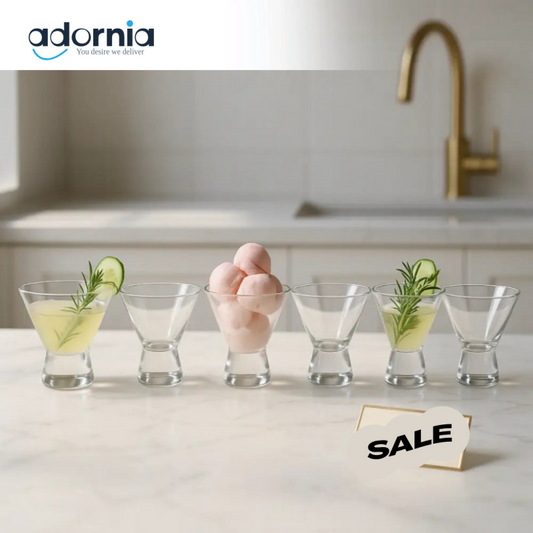 6-Piece Premium Dessert & Cocktail Glass Set – 180ml Elegant Party Serveware