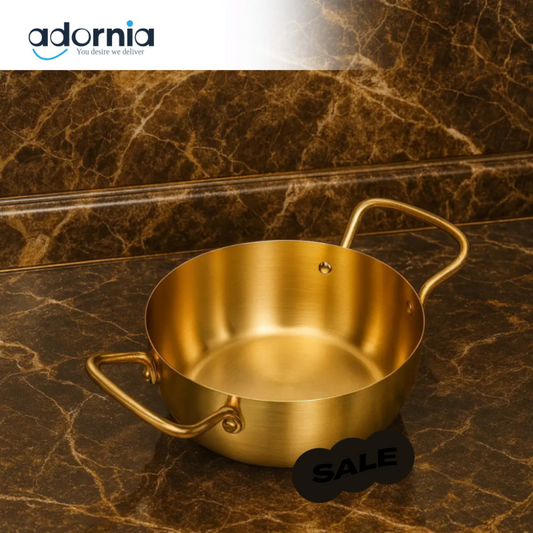 Luxury Gold Stainless Steel Ramen Bowl – 16cm Double Handle