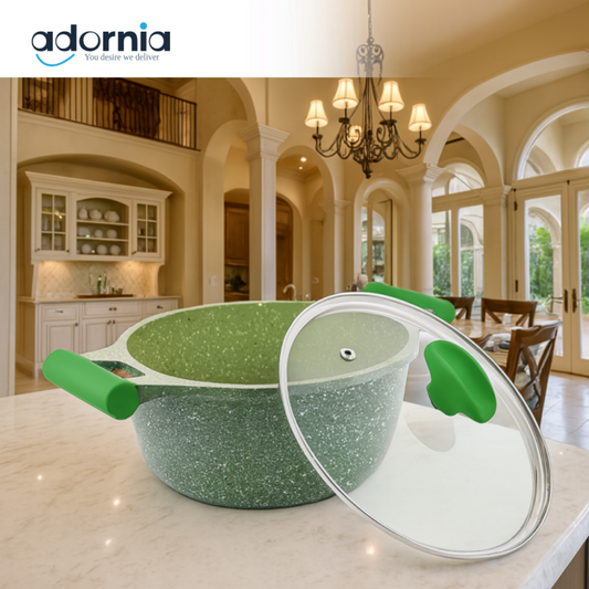 PRESTIGE GRANITE CASSEROLE WITH GLASS LID – NON-STICK COOKING POT FOR HEALTHY MEALS