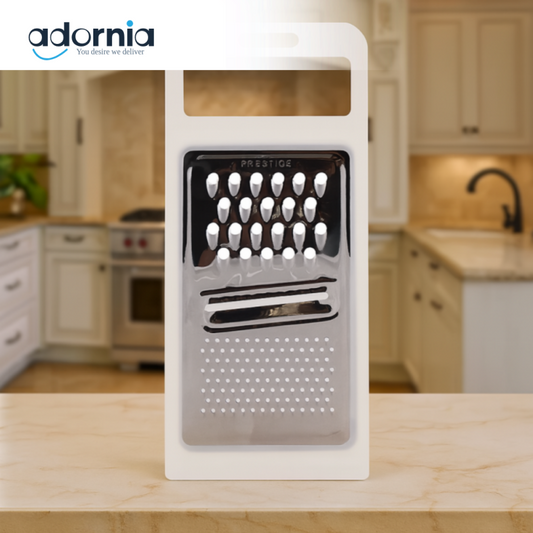 PRESTIGE MULTIFUNCTIONAL HANDHELD GRATER – STAINLESS STEEL VEGETABLE & CHEESE SLICER