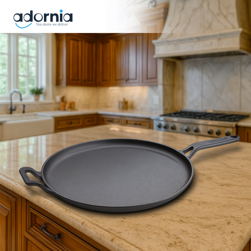 PRESTIGE C-IRON 28CM FLAT TAWA – HEAVY DUTY CAST IRON GRIDDLE FOR DOSA, ROTI & PARATHA COOKING