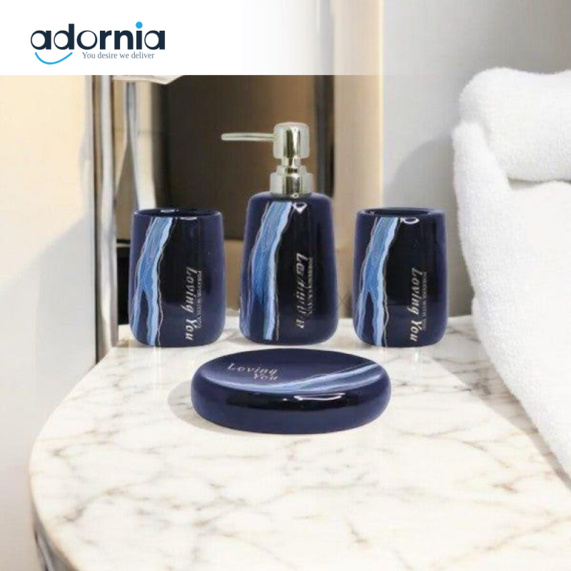 Modern Marble Style 4Pieces Bath Set