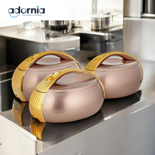 Forever Gold 3 Pieces Plastic Hot Pot Set Rose Gold - ZFA