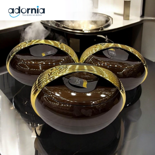 Forever Gold 3 Pieces Plastic Hot Pot Set Brown - ZFA