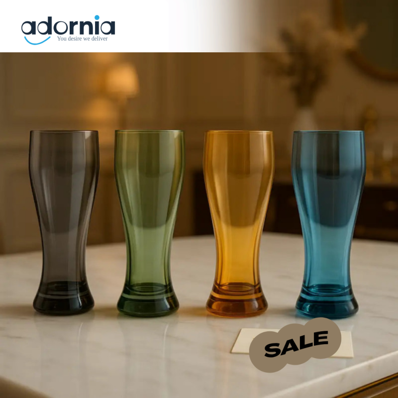 Premium Color-Tinted Pilsner Glass Set – 4 Pieces