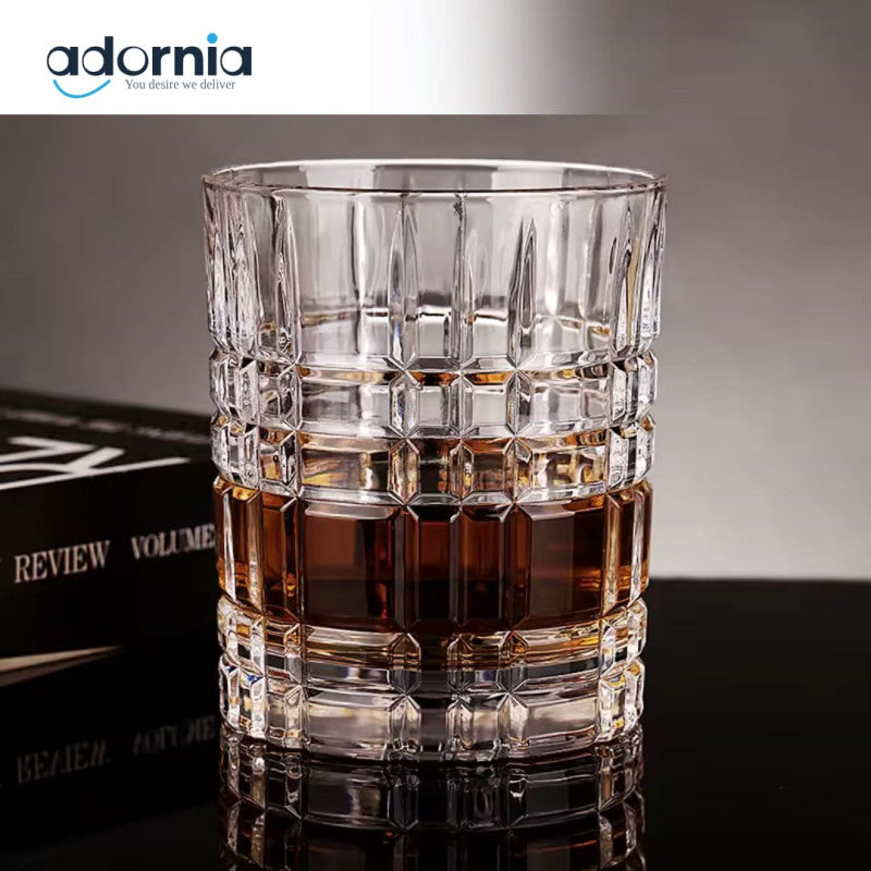 Danny Home Crystal Cut Tumbler Set of 6 – Elegant Glassware for Water, Juice & Beverages