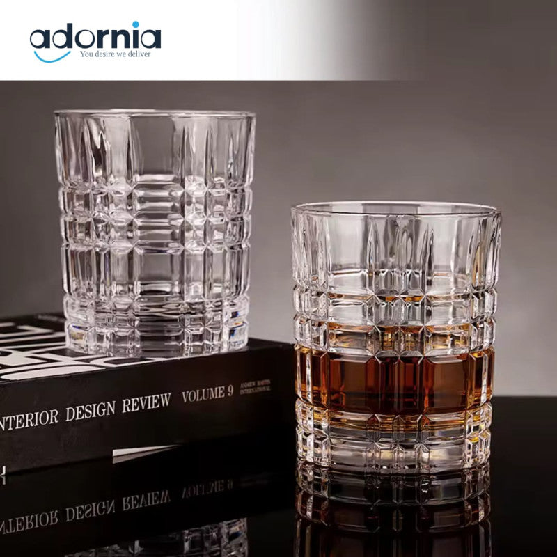 Danny Home Crystal Cut Tumbler Set of 6 – Elegant Glassware for Water, Juice & Beverages