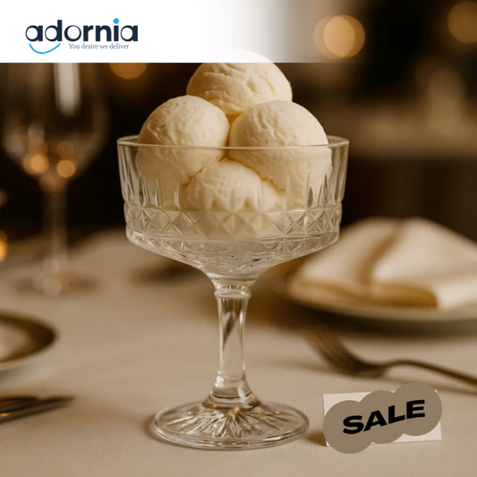 Luxury Crystal Dessert Glass Set – 6 Pcs Coupe Ice Cream & Cocktail Glasses