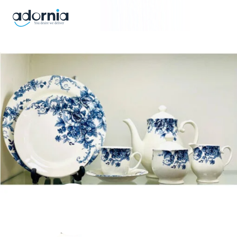 CLAYTAN Heritage Tea Set – 24 Pcs (6 Person) | Elegant Ceramic Tableware Collection