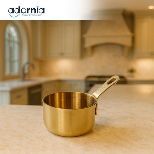 KOREAN GOLDEN SAUCE CUP – PREMIUM STAINLESS STEEL MINI POT WITH HANDLE - 60ML GST1026