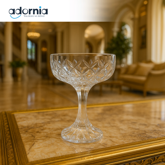 LUXURY CRYSTAL 6 PIECE ICE CREAM BOWL 220ML – ELEGANT DESSERT SERVING GLASS - F230-3C