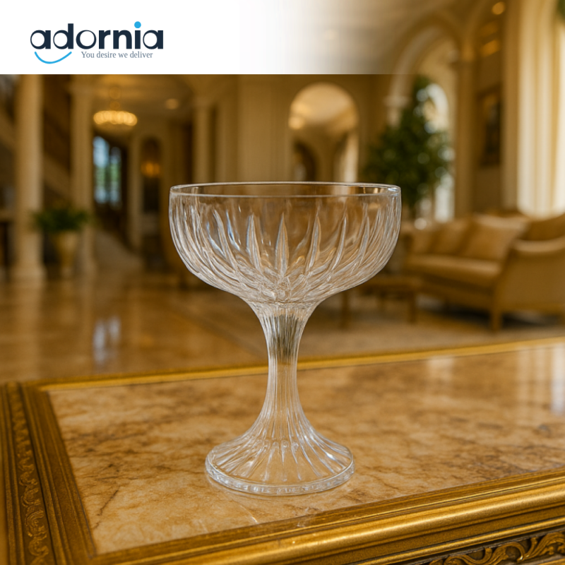 LUXURY CRYSTAL 6 PIECE ICE CREAM BOWL 220ML – ELEGANT DESSERT SERVING GLASS - F229-3A