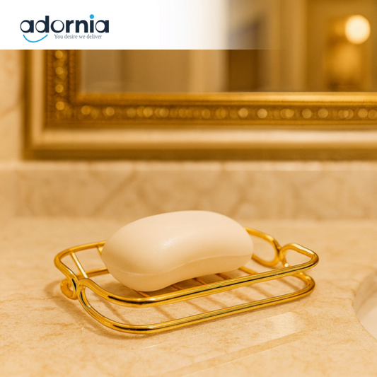 GOLD SOAP DISH HOLDER – LUXURY VILLA BATHROOM COUNTERTOP ACCESSORY YM16465G
