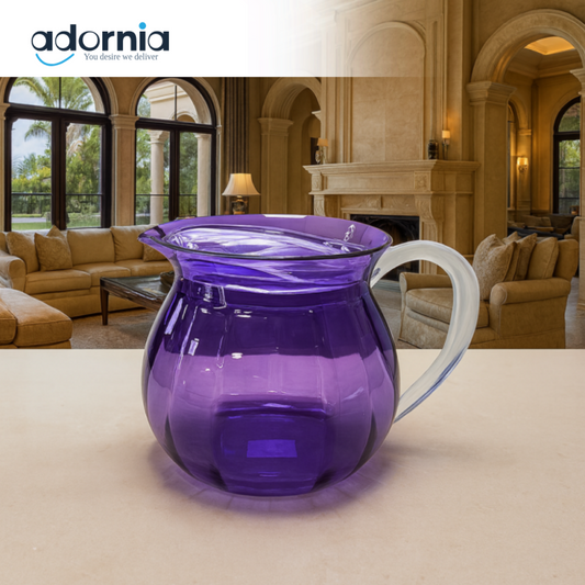 LUXURWARE ACRYLIC JUG – ELEGANT WATER & JUICE PITCHER WITH HANDLE FOR SERVING - PURPLE BH0158AC