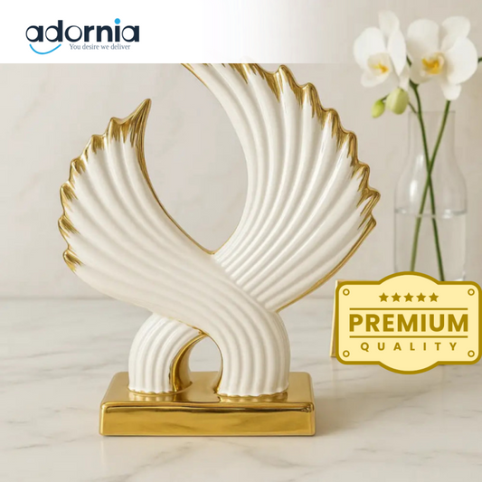 Golden Elegance Ceramic Sculpture – Luxury Home Décor Accent