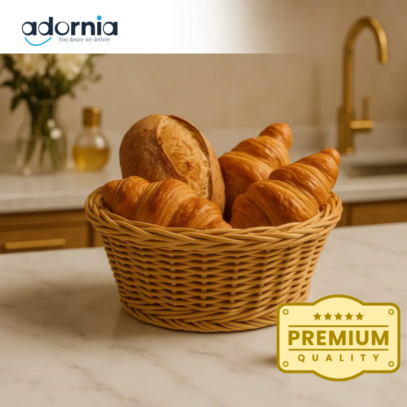 Luxury Wicker Bread Basket – Premium Handmade Rattan Basket for Bread & Croissants