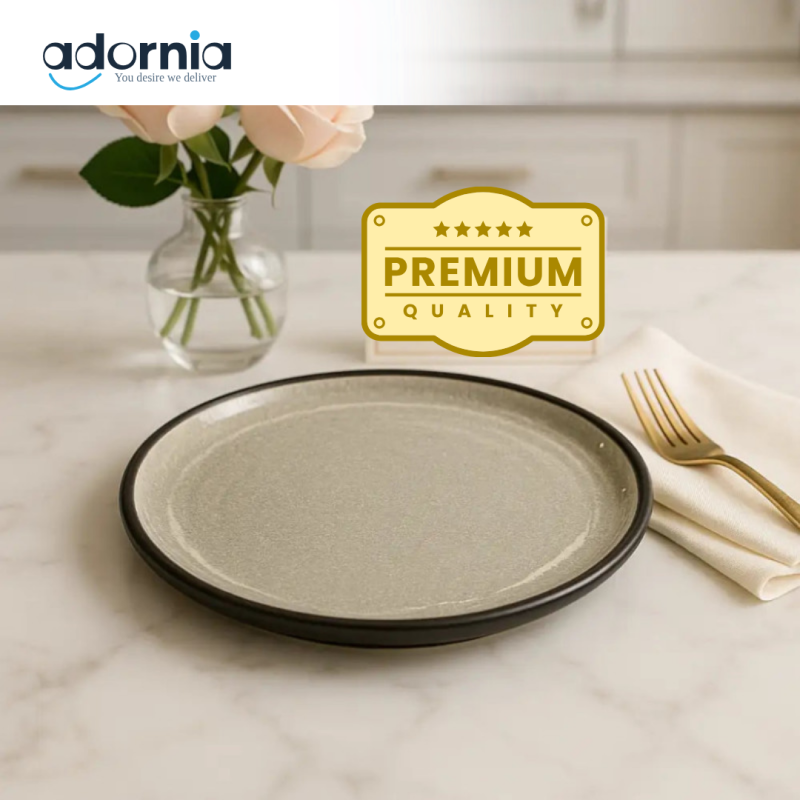 Luxury Matte Grey Dessert Plate | Elegant Modern Ceramic Tableware