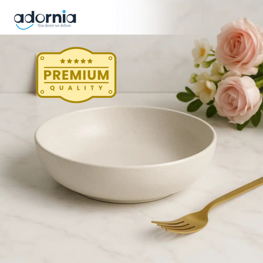 Elegant Ivory Deep Plate – Minimalist Luxury Dining Bowl