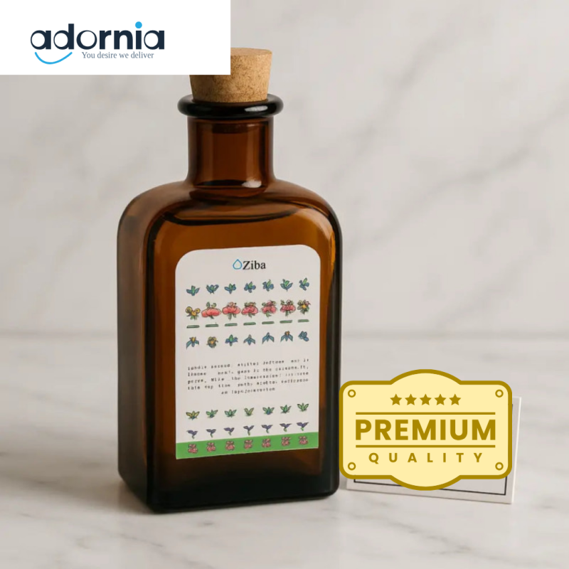 Luxury Amber Apothecary Bottle with Cork Lid – Premium Storage for Oils, Perfumes & Herbal Extracts