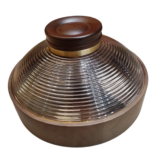 Round Dry Fruit Storage Box 4 Compartments – Wooden Brown