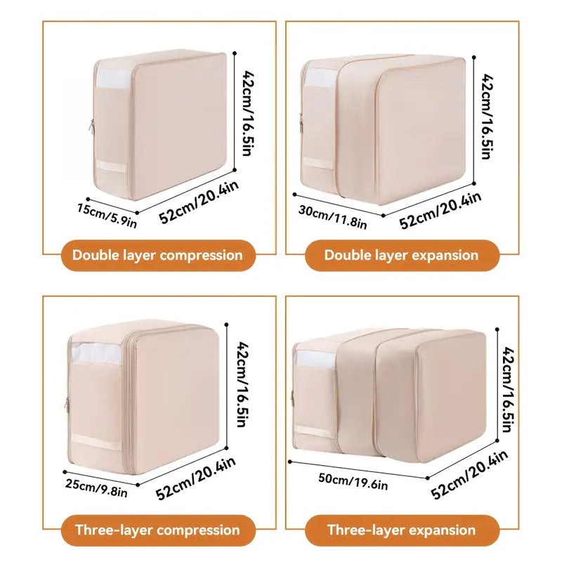 Ultra Space Saving Self Compression Storage Bags with Durable Handle – Large Capacity Organizers for Clothes & Bedding