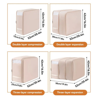 Ultra Space Saving Self Compression Storage Bags with Durable Handle – Large Capacity Organizers for Clothes & Bedding