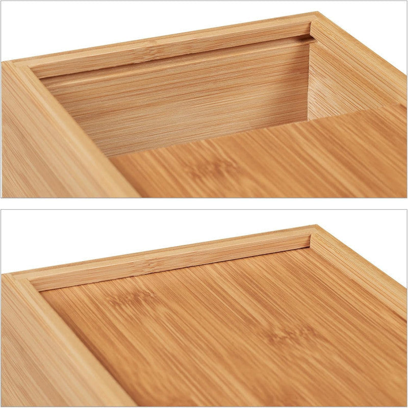 Premium Natural Bamboo Tissue Box Holder & Dispenser