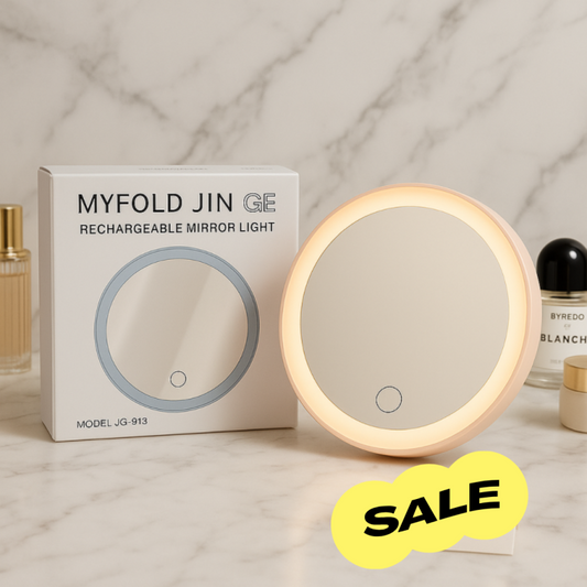 Luxury Rechargeable LED Mirror Light – Portable Vanity Makeup Mirror with Touch Control