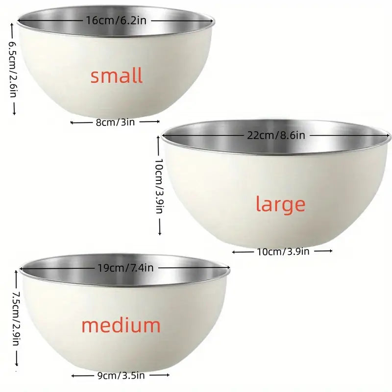 Stainless Steel Bowl – Multi-Purpose Mixing & Serving Bowl (Set of 3)