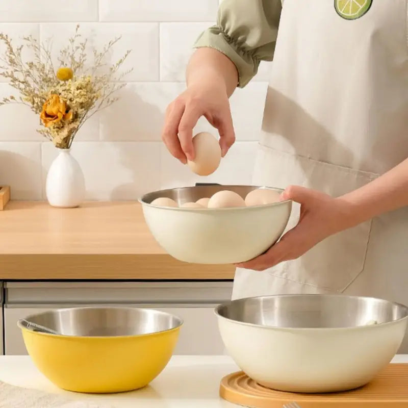 Stainless Steel Bowl – Multi-Purpose Mixing & Serving Bowl (Set of 3)