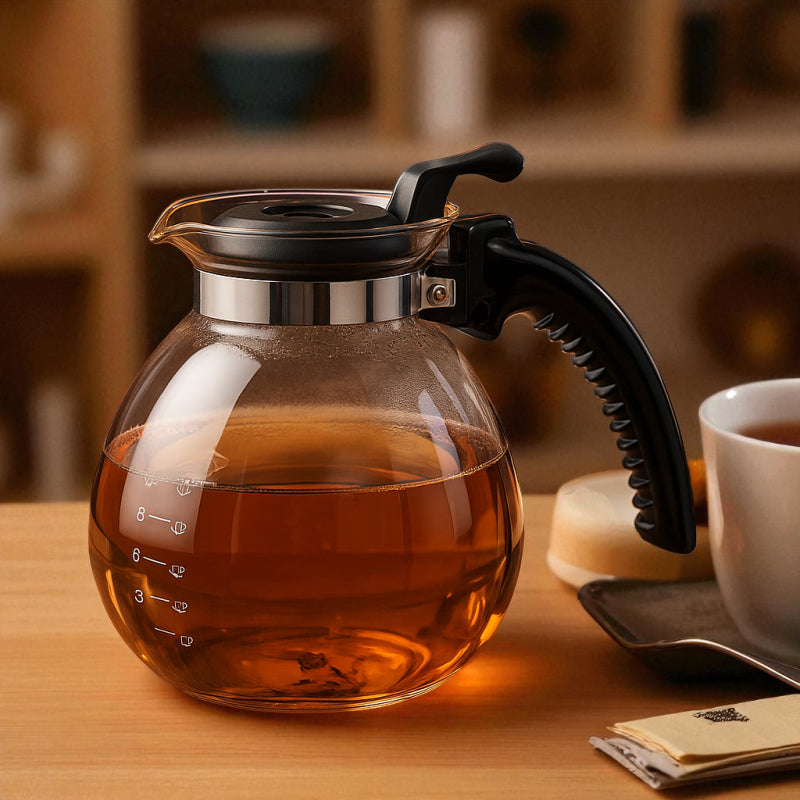 Premium Heat-Resistant Glass Tea & Coffee Kettle – Stylish Modern Design | Adornia.pk