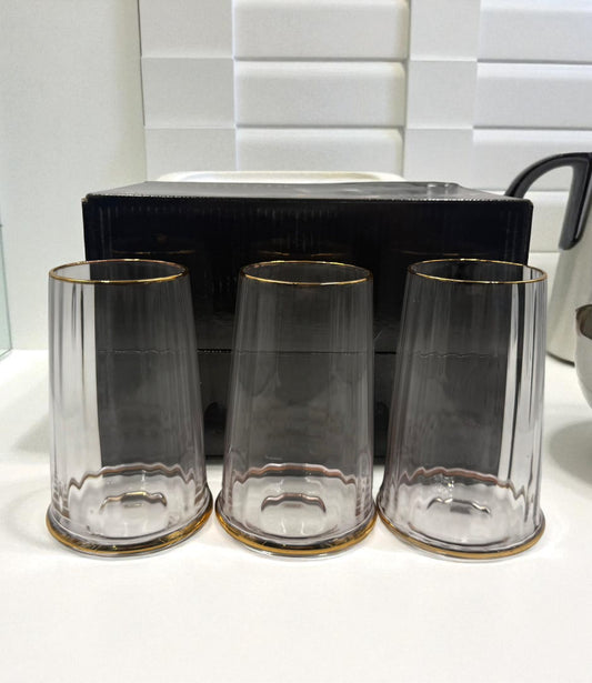 6-Piece Premium Glass Set – Elegant Drinkware for Water, Juice & Beverages | Durable & Stylish Table Glasses | Adornia.pk