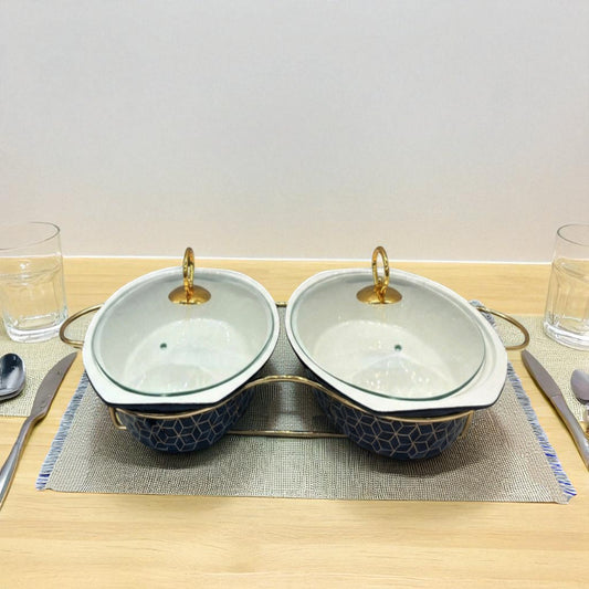 Elegant Twin Oval Chafing Dishes (12.5