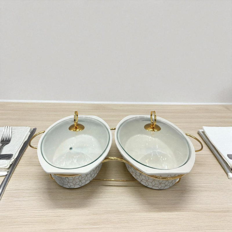 Elegant Twin Oval Chafing Dishes (12.5