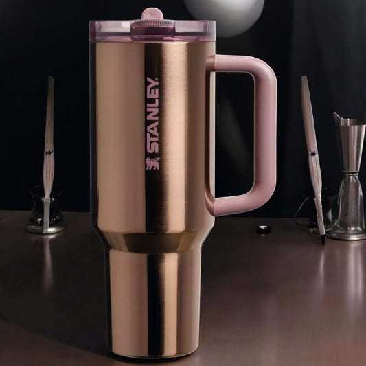 Polished Rose Gold Quencher ProTour Flip Straw Tumbler 40oz – Luxury Insulated Travel Cup | Adornia.pk