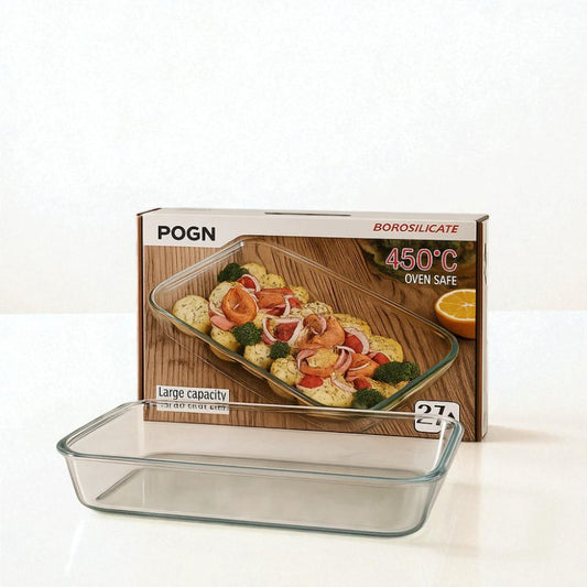 PREMIUM RECTANGULAR GLASS BAKEWARE – OVEN MICROWAVE & DISHWASHER SAFE