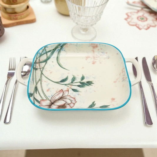 Brilliant 9-Inch Round Baker with Handle – Premium Porcelain Baking Dish for Oven & Table Serving | Adornia.pk