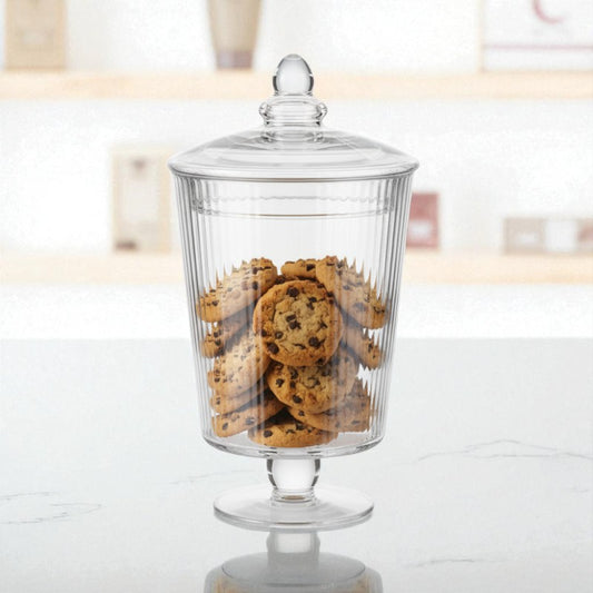 Danny Home Glass Storage Jar (CB-56) – 23.9x32.2cm Large Decorative Jar | Adornia.pk